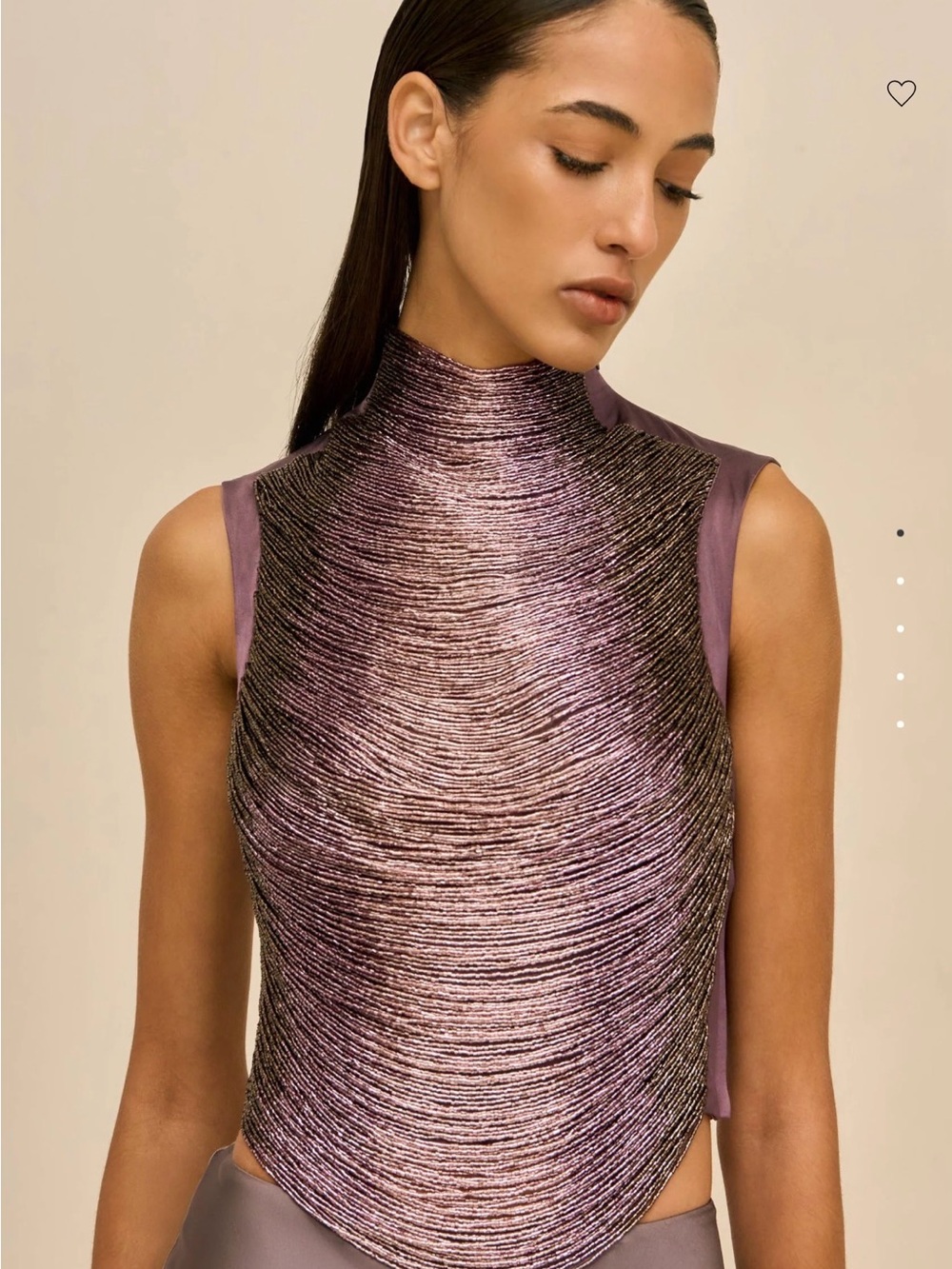 TARAJI TOP Metallic Purple High-Neck